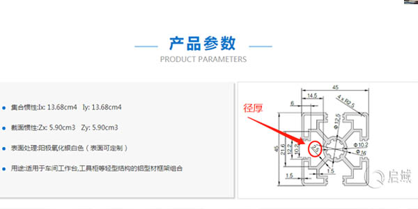 启域工业铝型材中有多少个壁厚尺寸？