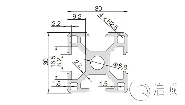 QY-8-3030铝型材图纸