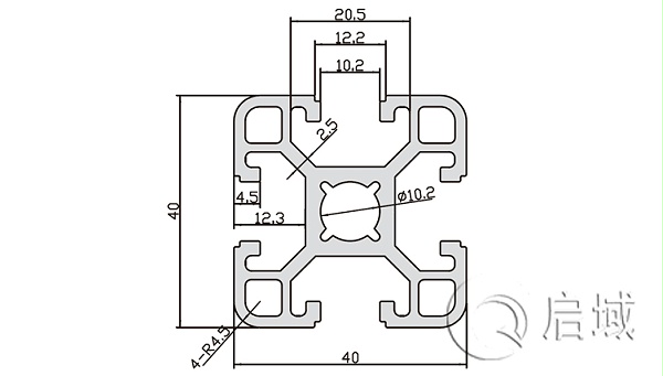 QY-10-4040F铝型材图纸