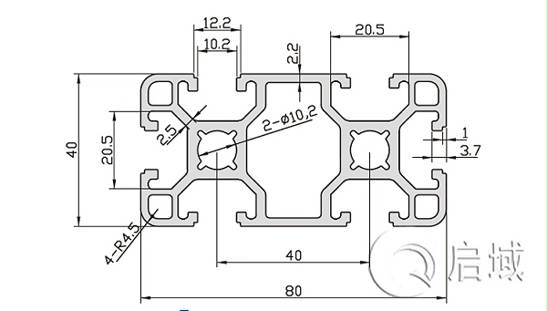 QY-10-4040F铝型材图纸