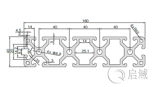 QY-8-40160铝型材图纸