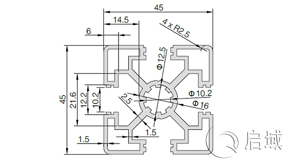 QY-10-4545A铝型材图纸