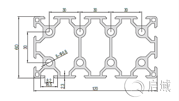 QY-8-60120A铝型材图纸