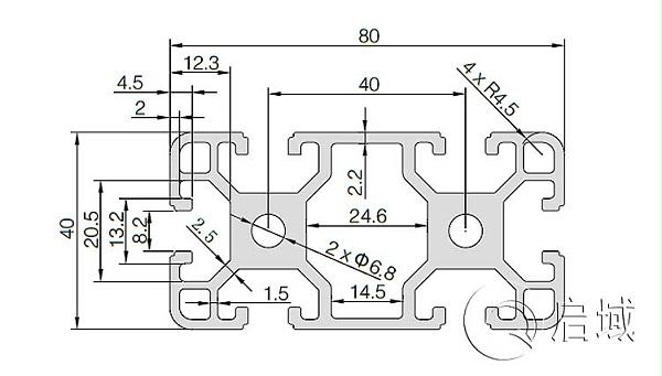 QY-8-4080铝型材图纸