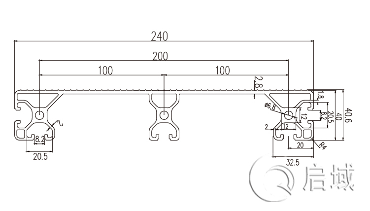 QY-8-4040EW铝型材图纸