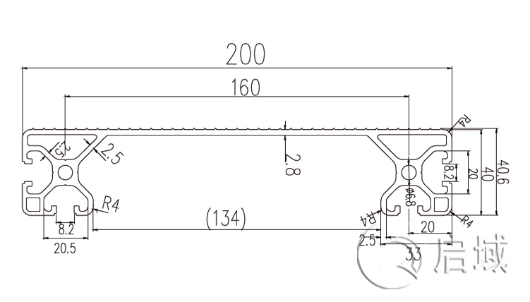 QY-8-4040EW铝型材图纸