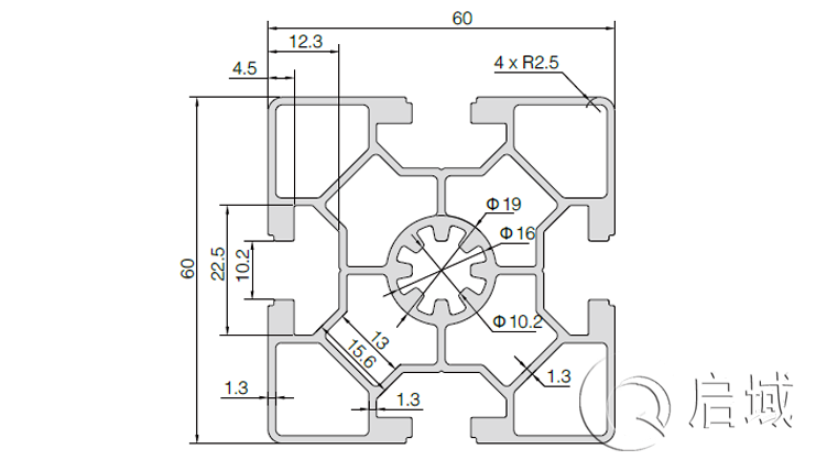 QY-10-6060C铝型材图纸