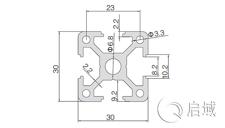 QY-8-3030D铝型材图纸