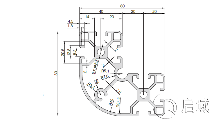 QY-8-8840铝型材图纸