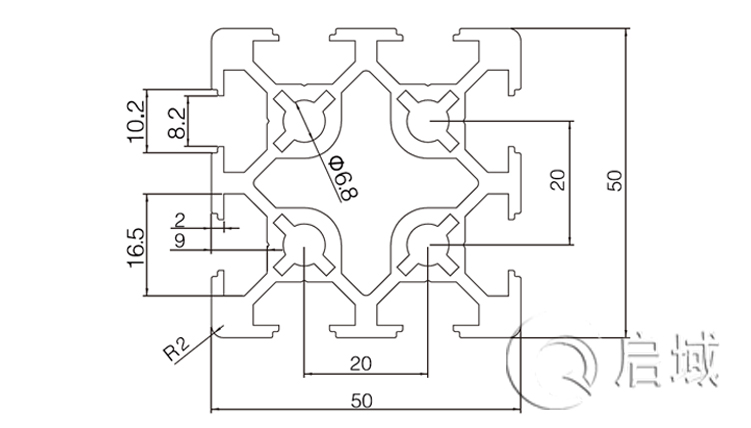 QY-10-5050A铝型材图纸