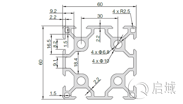 QY-8-6060A铝型材图纸